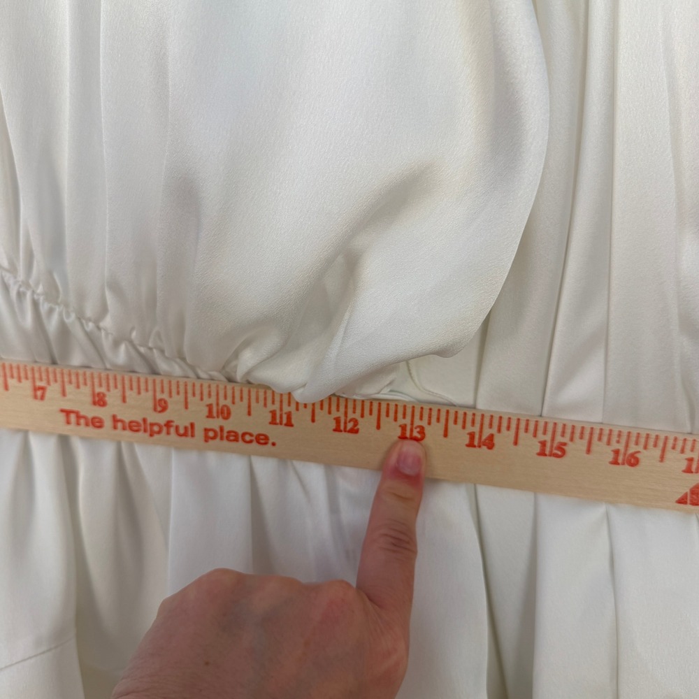 Bronx & Banco White Silk Bedouin Mini Dress M US 6 Bridal Engagement No Belt - Picture 12 of 13